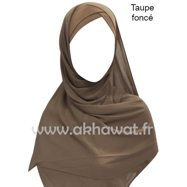 Hijab bonnet intégré croisé - Bi-matière
