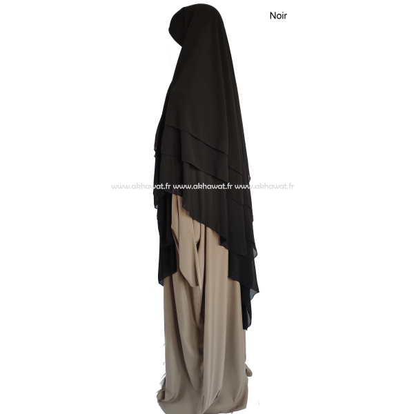 Khimar 3 voiles - Mousseline crêpe