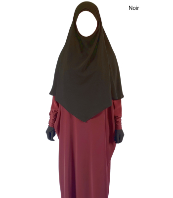 Tie back Khimar - Formal black - Light microfibre