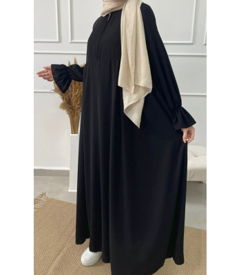 Flared abaya with zipper - Silk of Medina