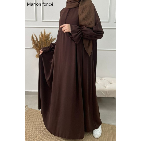 Abaya évasée avec zip
