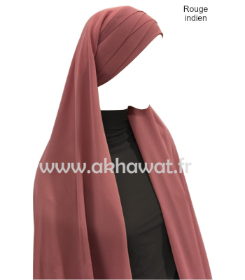 Hijab plissé prêt à enfiler - Mousseline crêpe