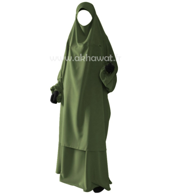 French Jilbab with flared skirt - Light microfiber