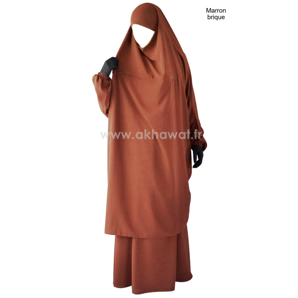 French Jilbab with flared skirt - Light microfiber
