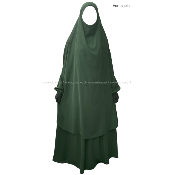Jilbab Microfibre Léger 2 pièces jupe - El bassira