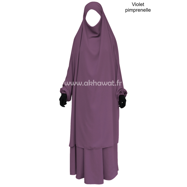 Light microfiber French Jilbab with flared skirt