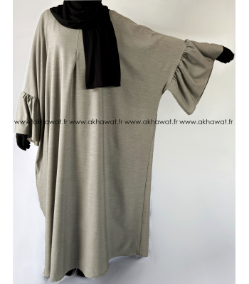 Abaya Papillon manches volants - Tissu épais