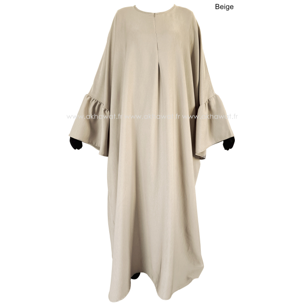 Abaya Papillon Jazz satiné - Manches volants