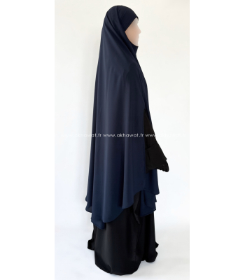 Khimar Cape avec fentes - Soie de Médine - 145 cm