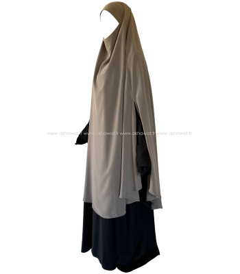 Khimar Cape avec fentes - Soie de Médine - 145 cm