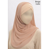Hijab bonnet intégré croisé - Bi-matière