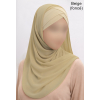 Hijab bonnet intégré croisé - Bi-matière
