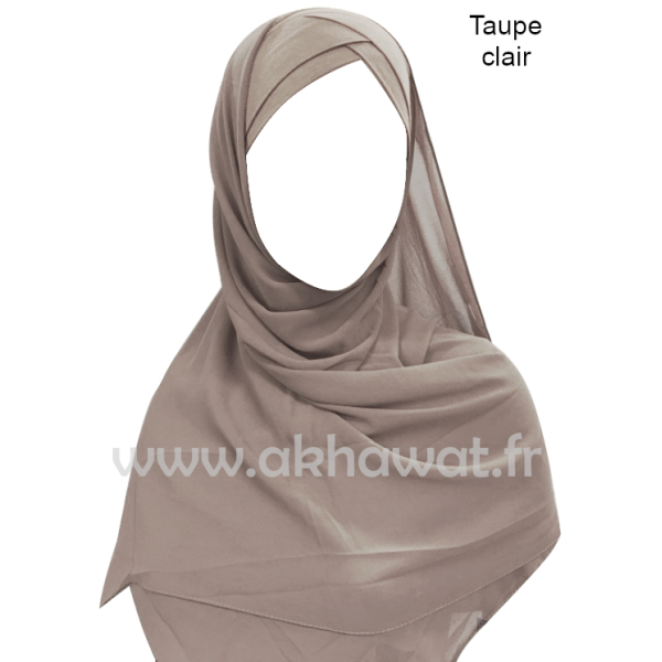 Hijab bonnet intégré croisé - Bi-matière