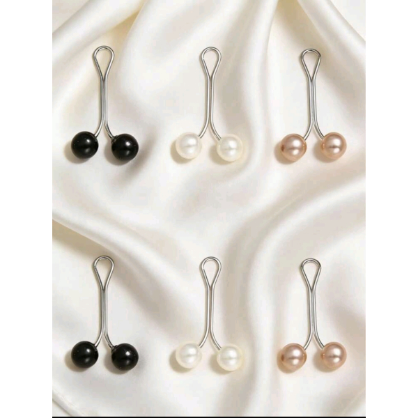 6 Pearl shape Hijab clips