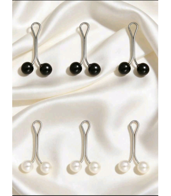 6 Pearl shape Hijab clips