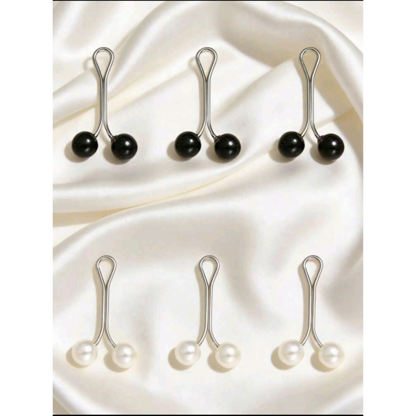 6 Pearl shape Hijab clips