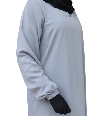 Abaya with elastic cuffs - Light microfibre